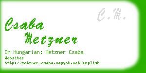 csaba metzner business card